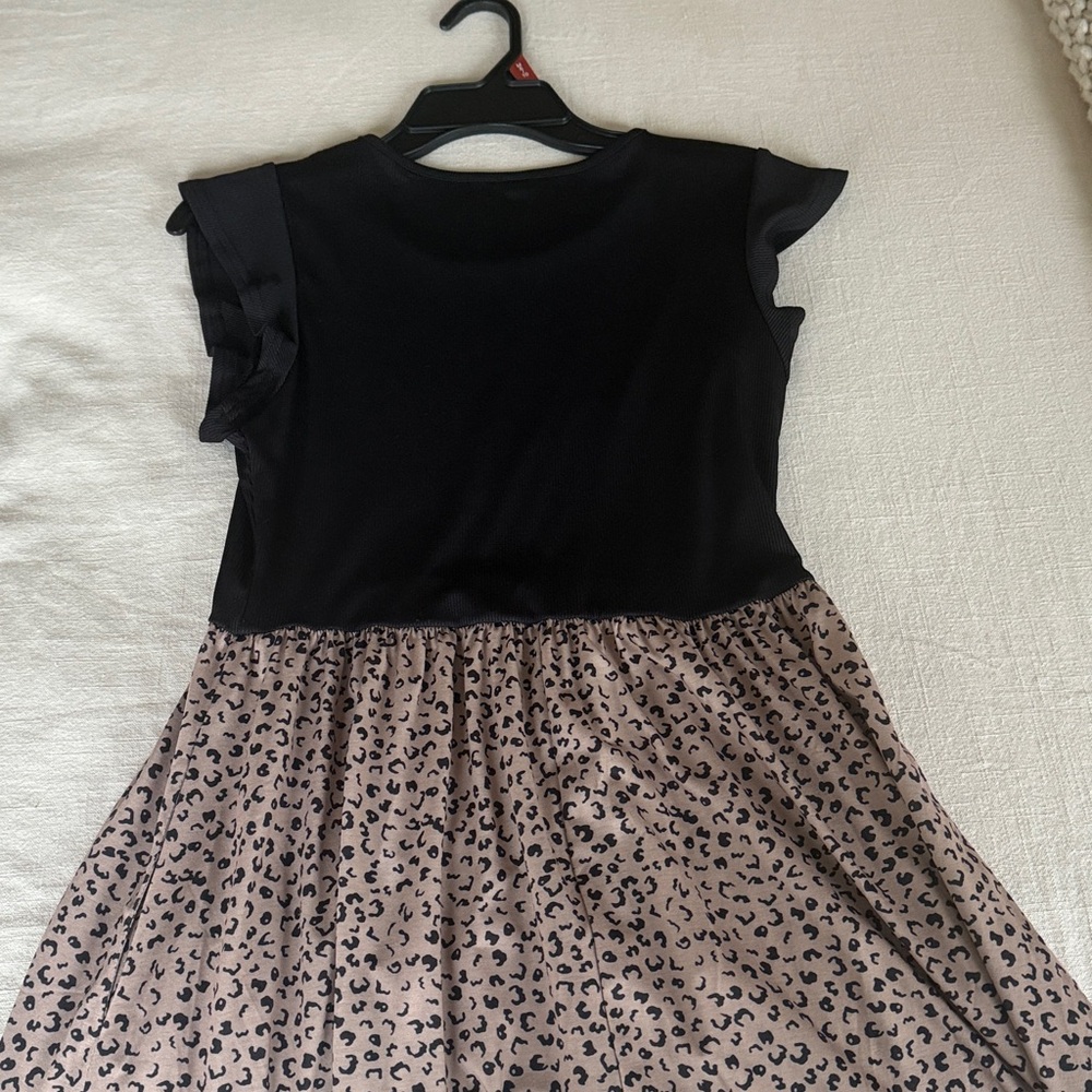 Black and Tan Leopard Print Dress - Maternity
